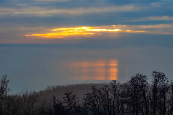 Sunset Lights Lake Balaton Hungary — Foto de Stock