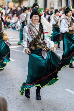 Palamos, Spain - february 19, 2023, Traditional carnival parade in a small town Palamos, in Catalonia, in Spain .