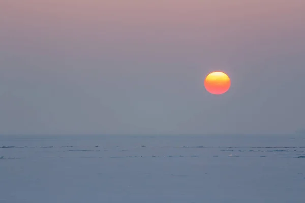 Winter Sunset Lake Balaton Hungary — Stock Photo, Image