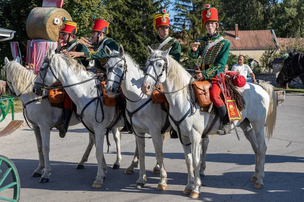 Traditionelle Ungarische Ernteparade September 2023 Dorf Tapolca Diszel Ungarn — Stockfoto