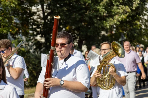Desfile Tradicional Húngaro Cosecha Septiembre 2023 Aldea Tapolca Diszel Hungría — Foto de Stock