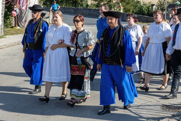 Traditional Hungarian Harvest Parade September 2023 Village Tapolca Diszel Hungary — Stock Photo, Image
