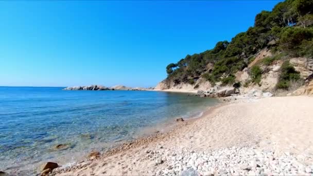 Otoño Playa España Costa Bravanear Palamos Estreta Cove — Vídeos de Stock