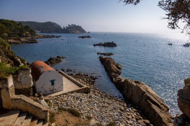 Palamos 'taki S' Alguer Koyu, Costa Brava, Girona. İspanya