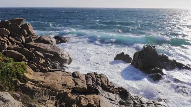 Stark Vind Över Medelhavet Costa Brava Spanien — Stockvideo