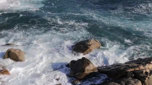 Stark Vind Över Medelhavet Costa Brava Spanien — Stockvideo