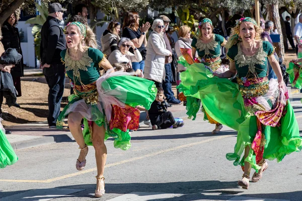 Palamos Espagne Février 2024 Carnaval Traditionnel Dans Une Petite Ville — Photo
