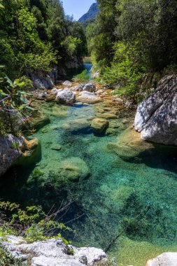 Sadernes, katalonya, İspanya 'daki yeşil dağların manzarası