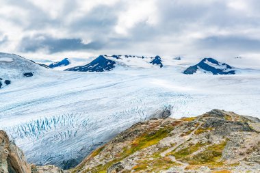 Seward, Alaska yakınlarındaki Kenai Fjords Ulusal Parkı 'ndaki Buzul ve Harding Buz Sahası' ndan çıkın.