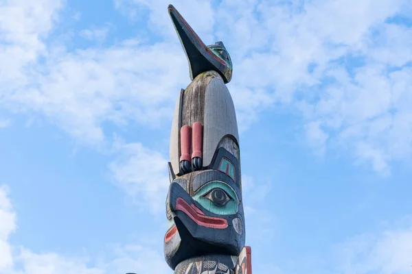 Ketchikan September 2022 Inheemse Alaska Totem Pool Figuur Ketchikan Alaska — Stockfoto