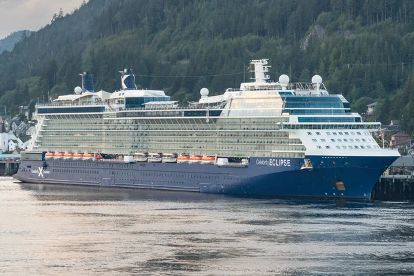 stock image Ketchikan, AK - September 9, 2022: The Celbrity Eclipse cruise ship docked in Juneau, Alaska