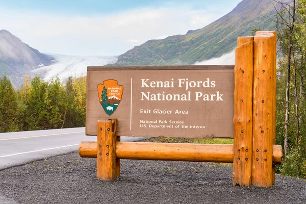 Seward September 2022 Entree Bord Van Kenai Fjords National Park — Stockfoto