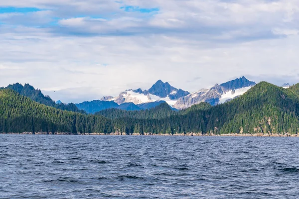 Montanhas Longo Costa Acidentada Baía Ressurreição Perto Seward Alasca — Fotografia de Stock