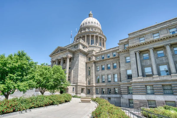 Exterior of the Idaho State Capitol Building in downtown capital city of Boise, Idaho
