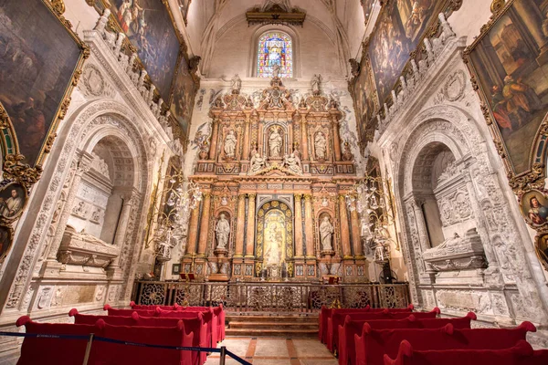 Sevilla Spanien September 2023 Der Kunstvolle Innenraum Und Altar Der lizenzfreie Stockfotos