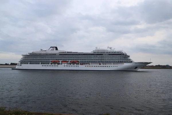 Velsen Holanda Setembro 2022 Mars Operado Pela Viking Cruises Deixando — Fotografia de Stock