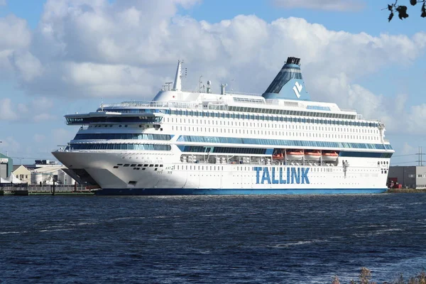 Velsen Países Bajos Septiembre 2022 Tallink Silja Europa Ferry Amarrado Fotos de stock libres de derechos