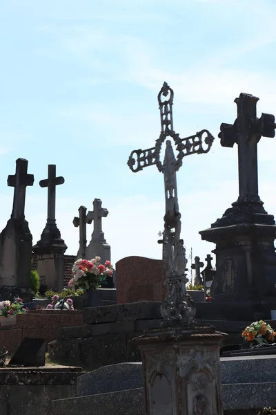 Überblick Über Einen Alten Friedhof Saone Loire Frankreich — Stockfoto