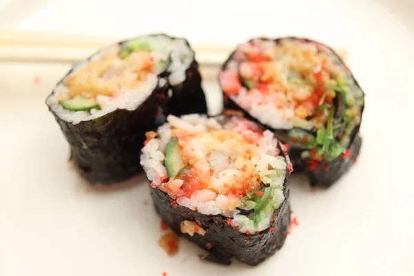 Una Porción Sushi Maki Japonés Plato — Foto de Stock