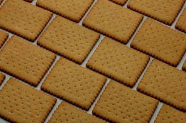 Tuğla desenli sade bisküviler, kurabiye duvarı