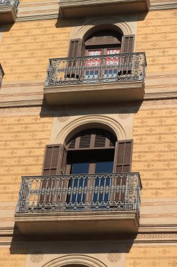 Passeig de Gracia 'daki cepheler, Barselona' daki ana cadde Katalan modernizmi, Jugendstil 'in İspanyol versiyonu, yaklaşık 1895-1910