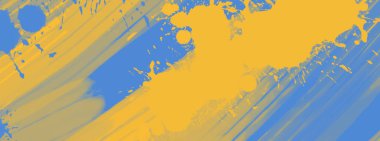 Soyut Mavi Sarı Boya Ukrayna tarzı arka plan. Ukrayna renk tasarım afişi ögesi. Vektör illüstrasyonu