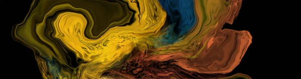 Сучасний Барвистий Потік Фону Чорному Хвиля Рідина Кольоровому Банері Художній — стоковий вектор