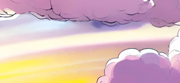 Абстрактний Візерунок Фіолетовими Мультяшними Небесними Хмарами Намальованими Якому Барвистому Фоні — стоковий вектор