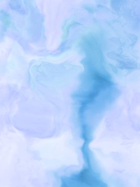 Mavi boya fırçası elementli zarif afiş tasarımı. Soyut dekorasyon. Vektör illüstrasyonu.