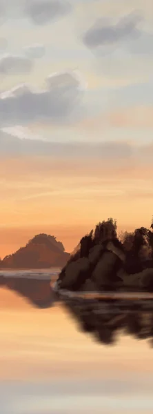 Pozadí Krajiny Abstraktní Výtvarná Šablona Prvky Barvy Sunrise Sunset Pozadí — Stockový vektor