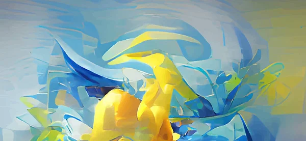 Fond Abstrait Graphique Futuriste Moderne Jaune Fond Bleu Chaotique Conception — Image vectorielle