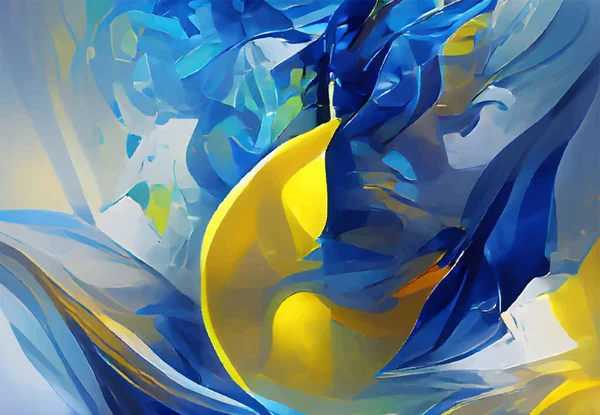 Abstracte Achtergrond Moderne Futuristische Grafische Geel Goud Blauwe Chaotische Achtergrond — Stockvector