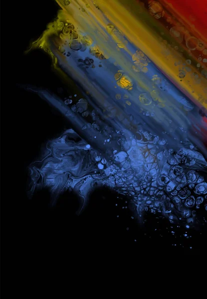 黒の近代的なカラフルな流れの背景 色のバナーに液体の形を波 デザインプロジェクトのアートデザイン ベクターイラスト — ストックベクタ