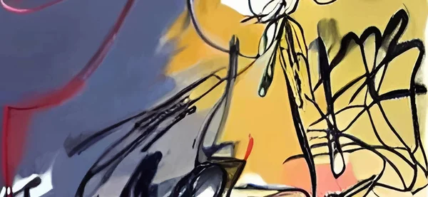 Карикатура Мбаппе Нарисовала Фон Карикатурном Стиле Цветном Фоне Акварель Современное — стоковый вектор