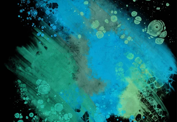 Modern Blue Flow Background Black Liquid Shape Color Banner Art — Stock Vector