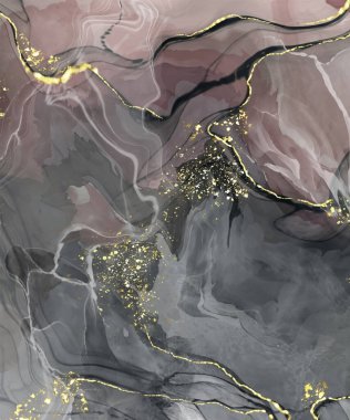 Vektör siyah pembe pankart. El çizimi soyut fırça darbesi. Dalga ögesi.