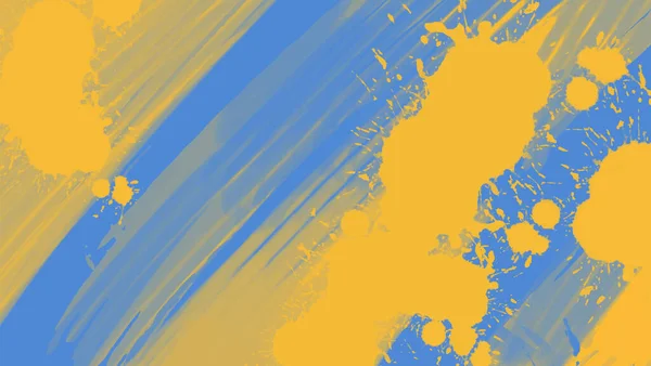 Abstracto Azul Amarillo Pintura Ucrania Estilo Fondo Elemento Banner Diseño — Vector de stock