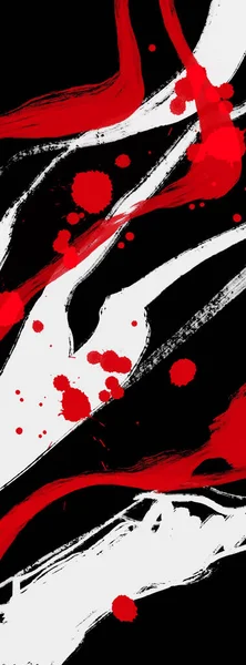 Black White Red Ink Brush Stroke Japanese Style Vector Illustration — Stock Vector