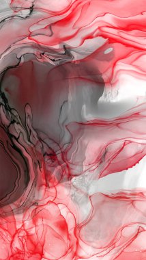 Beyaz arka planda siyah kırmızı fırça darbesi. Tasarım elemanı. Grunge dalga lekelerinin vektör çizimi. Vektör fırçaları resimleme.