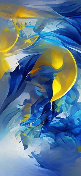 Абстрактный Фон Современной Футуристической Графики Желтый Золотой Синий Хаотический Фон — стоковый вектор