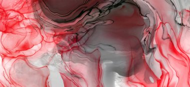 Beyaz arka planda siyah kırmızı fırça darbesi. Tasarım elemanı. Grunge dalga lekelerinin vektör çizimi. Vektör fırçaları resimleme.