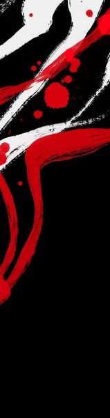 Schwarz Weiß Roter Pinselstrich Japanischer Stil Vektor Illustration Von Grunge — Stockvektor