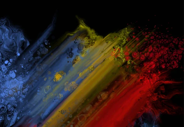 Fond Flux Coloré Moderne Sur Noir Onde Forme Liquide Bannière — Image vectorielle