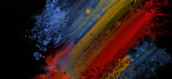 Moderne Kleurrijke Flow Achtergrond Zwart Wave Liquid Vorm Kleur Banner — Stockvector