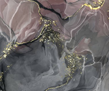 Vektör siyah pembe pankart. El çizimi soyut fırça darbesi. Dalga ögesi.