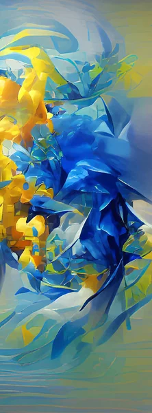 Contexto Abstrato Gráfico Futurista Moderno Amarelo Fundo Caótico Azul Design —  Vetores de Stock