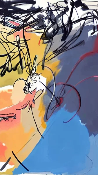Dessin Animé Abstrait Peint Fond Dans Style Dessin Animé Sur — Image vectorielle