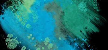 Siyahın modern mavi akış arkaplanı. Renk pankartı şeklinde sıvı. Tasarım projen için sanat tasarımı. Vektör illüstrasyonu.