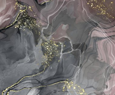 Vektör siyah pembe pankart. El çizimi soyut fırça darbesi. Dalga ögesi.