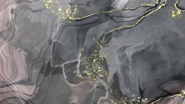 Vektör siyah pembe pankart. El çizimi soyut fırça darbesi. Dalga ögesi.